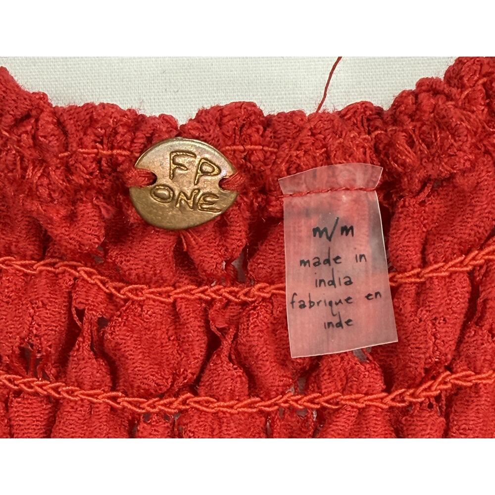 Free People NWT Adella Maxi Slip Dress Sz M Sleeveless Boho Crochet Lace Red - Picture 3 of 12